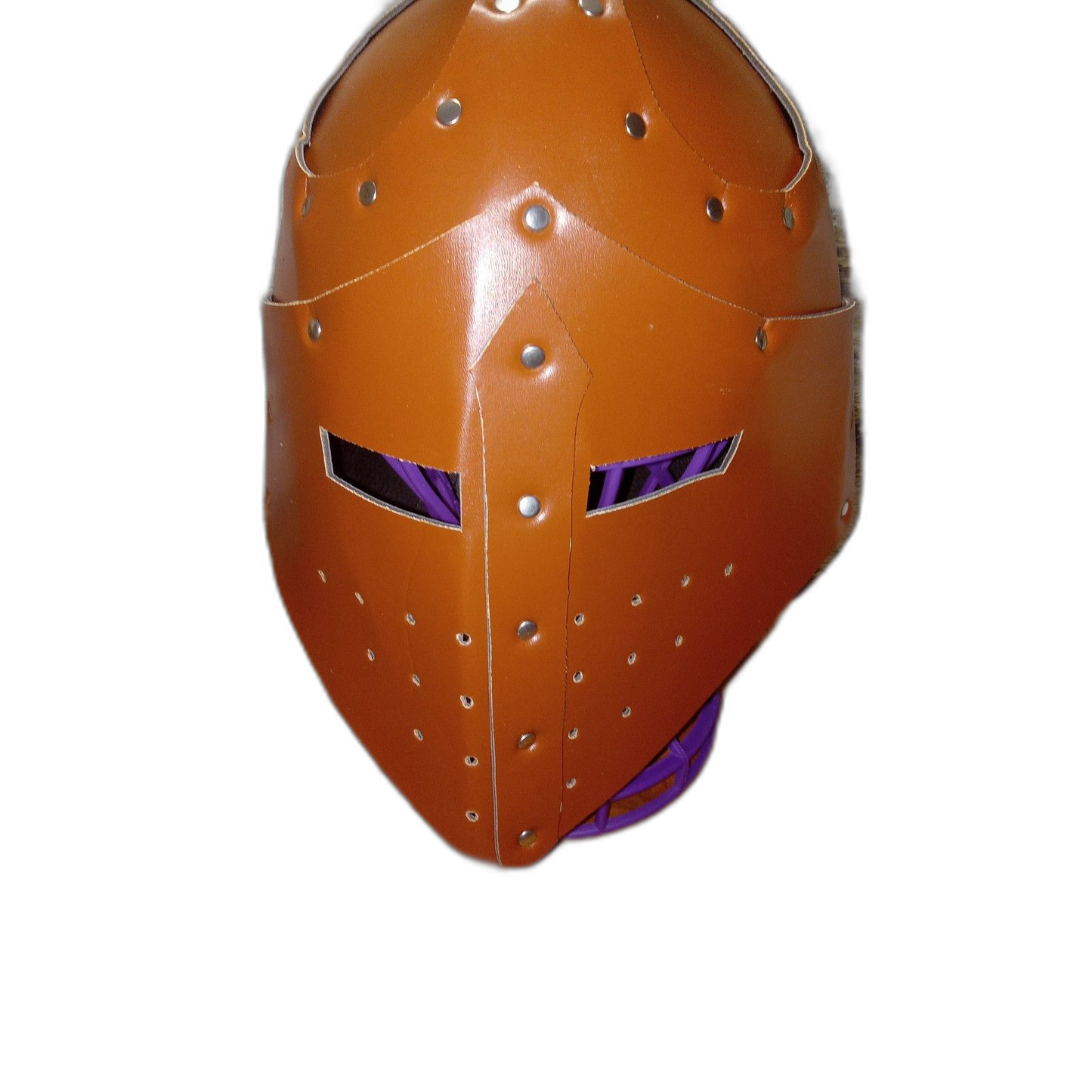 Medieval Brown Vegan Leather Helmet Viking Pirate Warrior Hat Soldier Cosplay