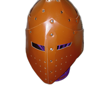 Load image into Gallery viewer, Medieval Brown Vegan Leather Helmet Viking Pirate Warrior Hat Soldier Cosplay

