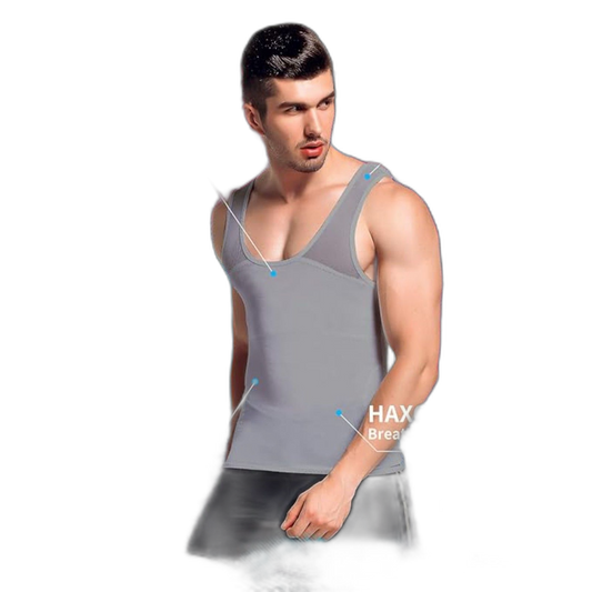 Slimming Body Shaper Vest Chest Compression Shirt Tank Top Undershirt 3X Gray