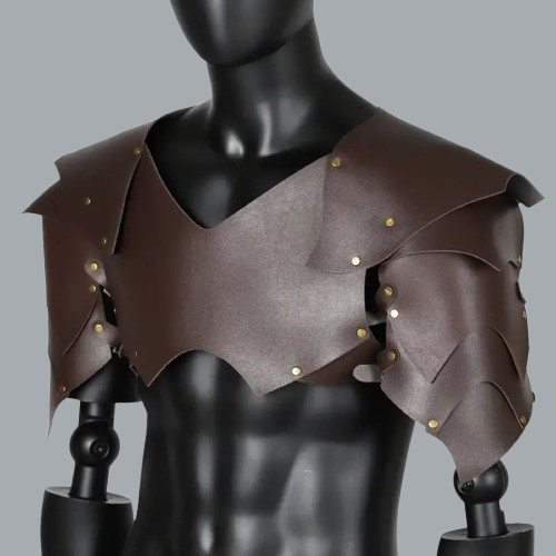 Vegan Leather Medieval Knight Shoulder Armor Larp Cosplay Pauldrons Breastplate