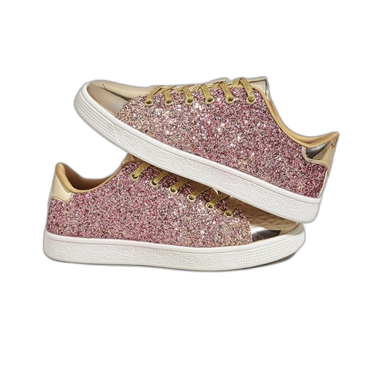 Glitter Sneakers Lace up Fashion Sneakers Sparkly Women Shoes 10 B(M) US Gold