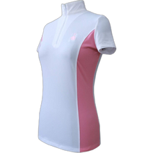 Load image into Gallery viewer, Women&#39;s Quick Dry Short Sleeve Rider Sport Sun Shirt Medium White/Pink
