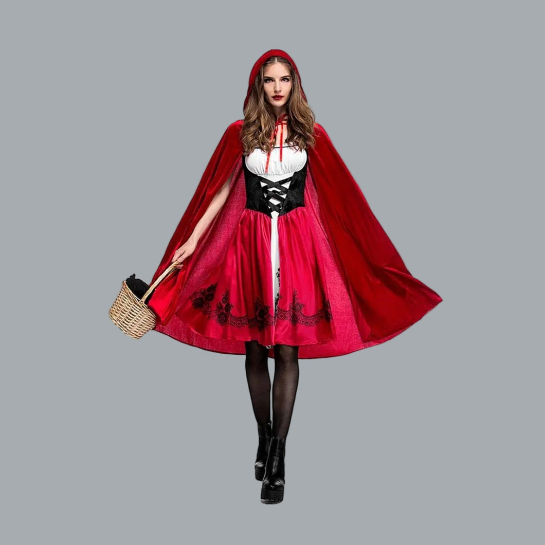 Women's Deluxe Red Riding Hood Costume - Dress & Hooded Cape Size Small 4
