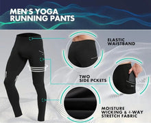 Load image into Gallery viewer, Active Yoga Leggings Dance Tights + Pockets Cycling Workout Quick Dry Navy XL
