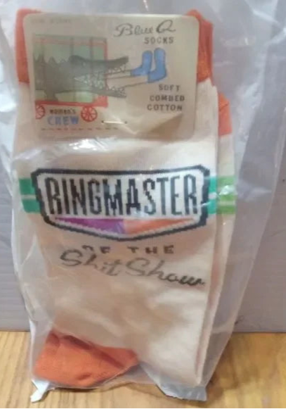 Women's Crew, Ringmaster of The Shit Show (Orange) (Women's Shoe Size 5-10)