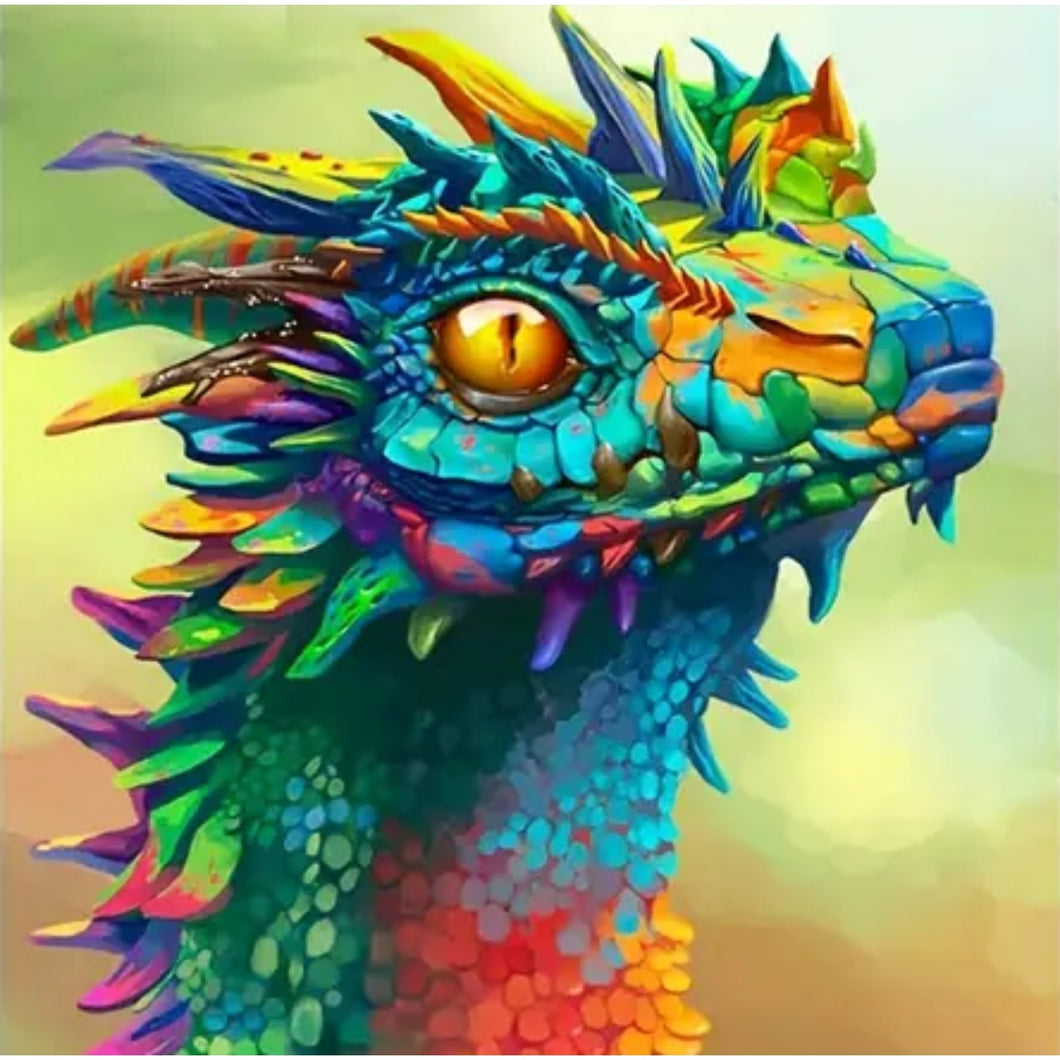 Artificial Diamond Kit  Allover Round Diamonds, 5D Diamond Mosaic Dragon 12