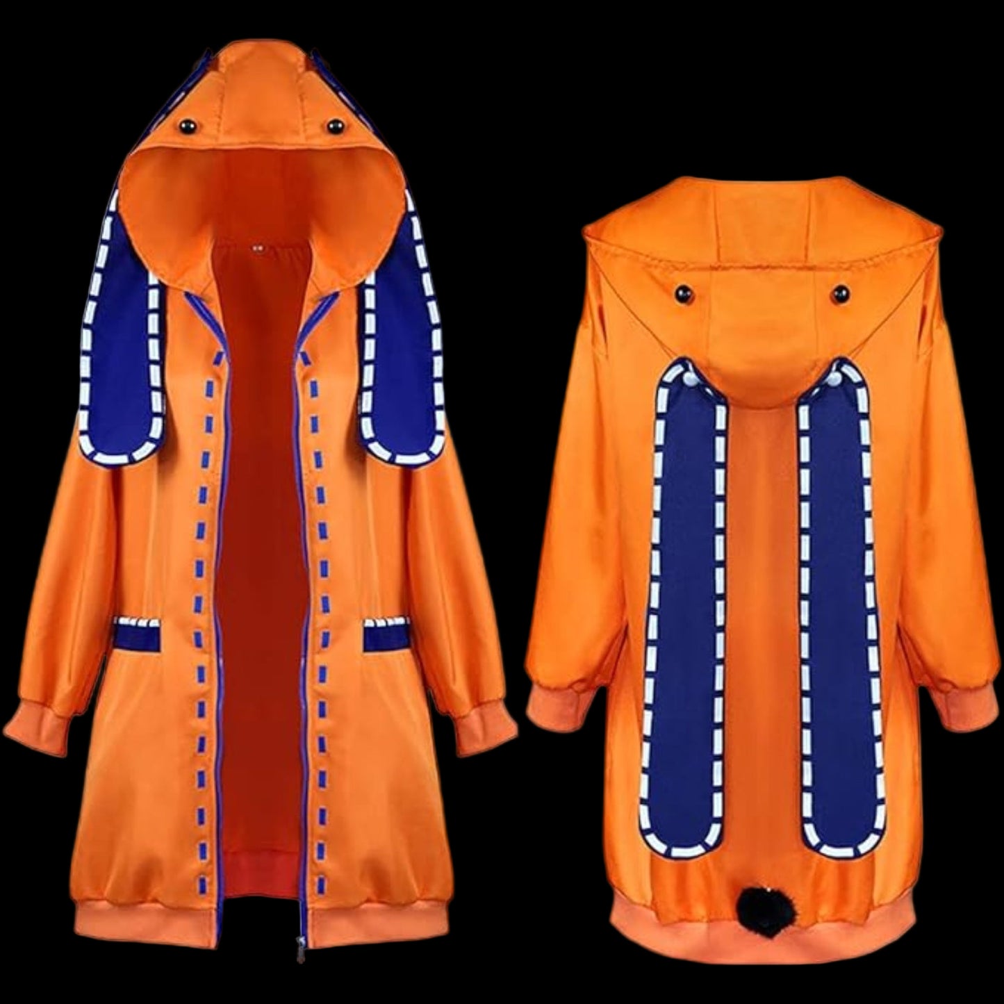 Han shan Runa Yomozuki Cosplay Costume Orange with with Ears Twin  XS