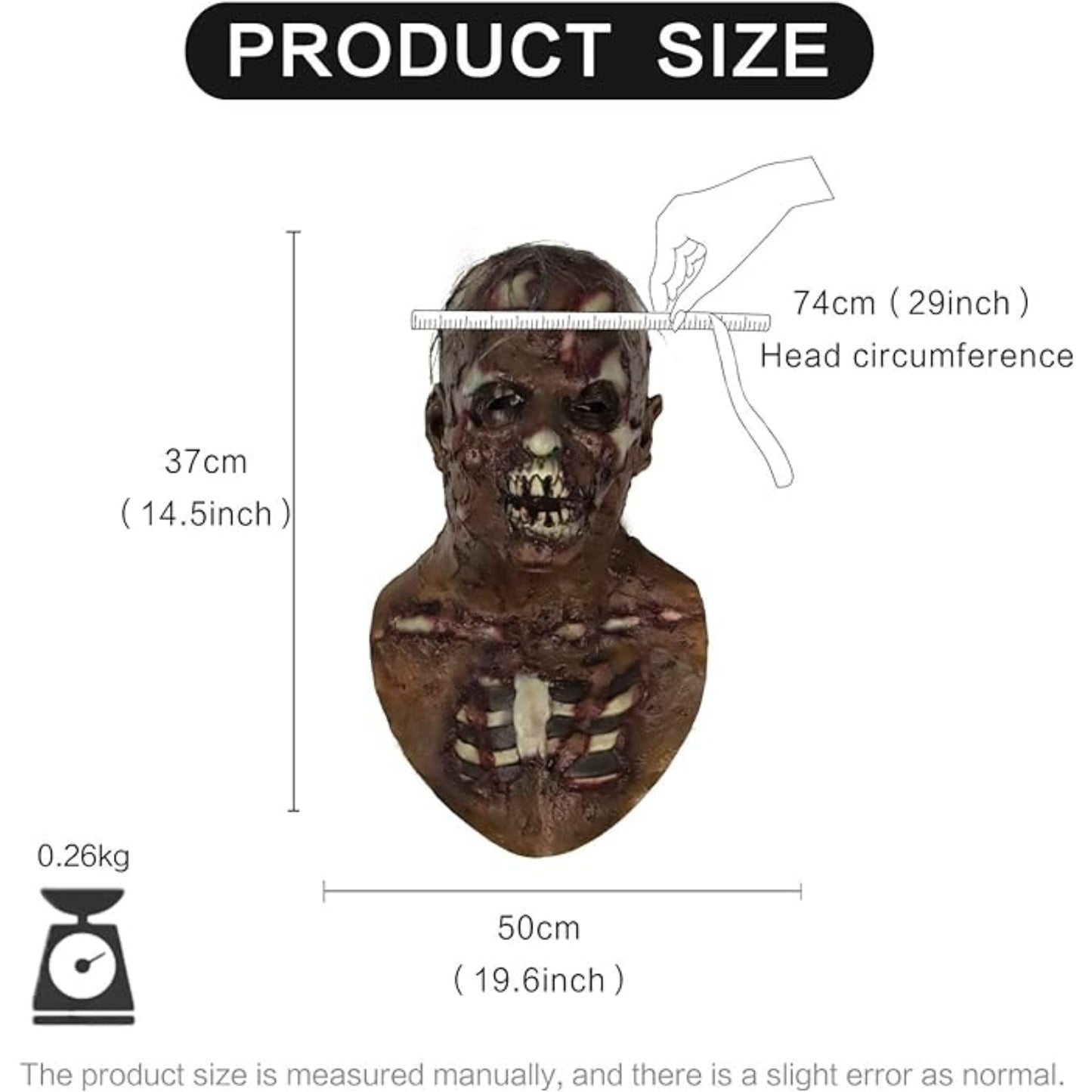 Scary Mask Latex Halloween Costumes Rubber Zombie