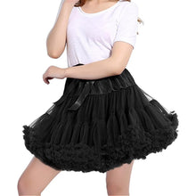 Load image into Gallery viewer, Petticoat Skirt Adult Puffy Tutu Layered Ballet Tulle Dress Costume Black OSFM
