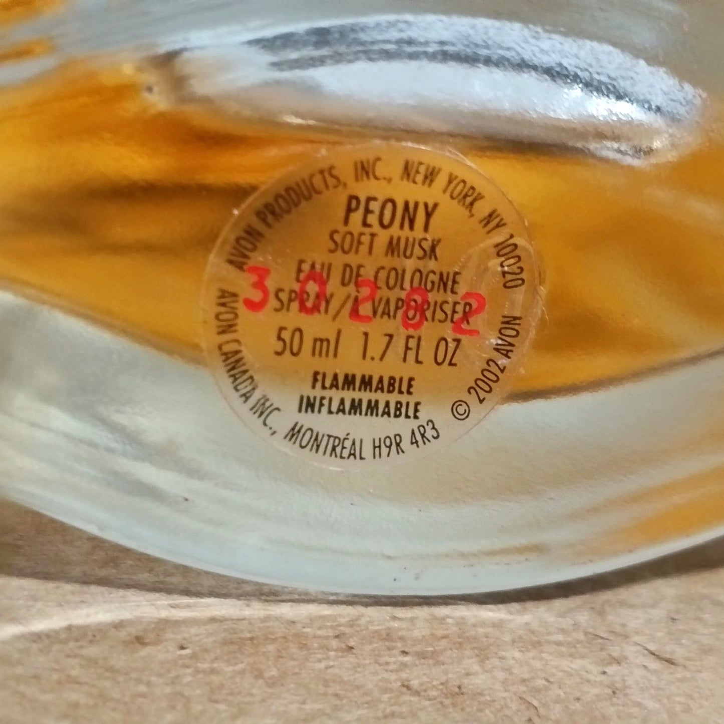 Vintage Avon Peony Soft Musk Cologne Spray 1.7oz 50mL ~80% Full No Cap
