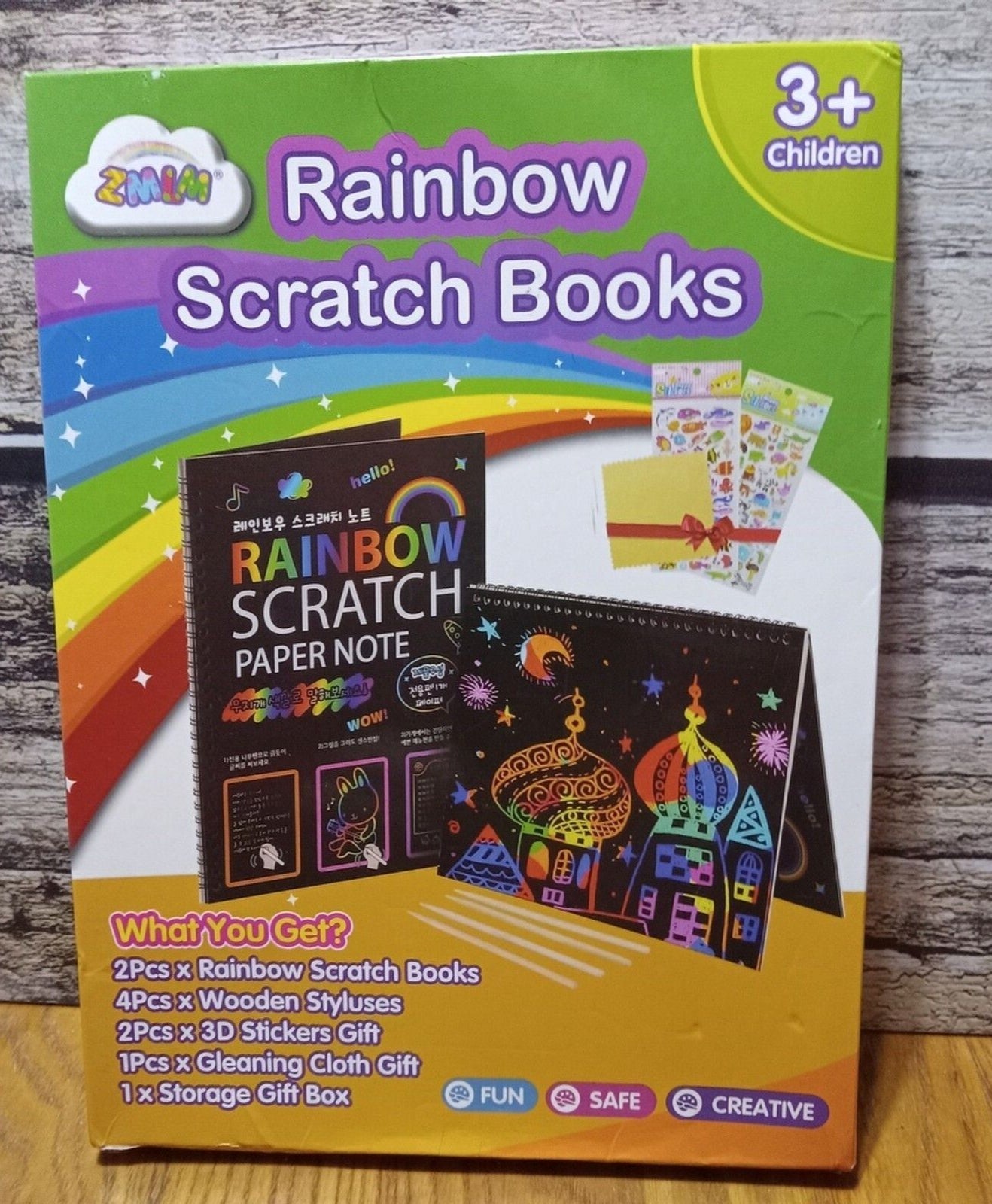 2 Pack Rainbow Scratch Art Set Drawing Craft Black Magic Art Supplies Kit