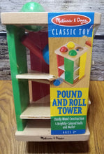 Load image into Gallery viewer, Pound &amp; Roll Wooden Tower Toy + Hammer Pound A Ball Educational Toddler 2+
