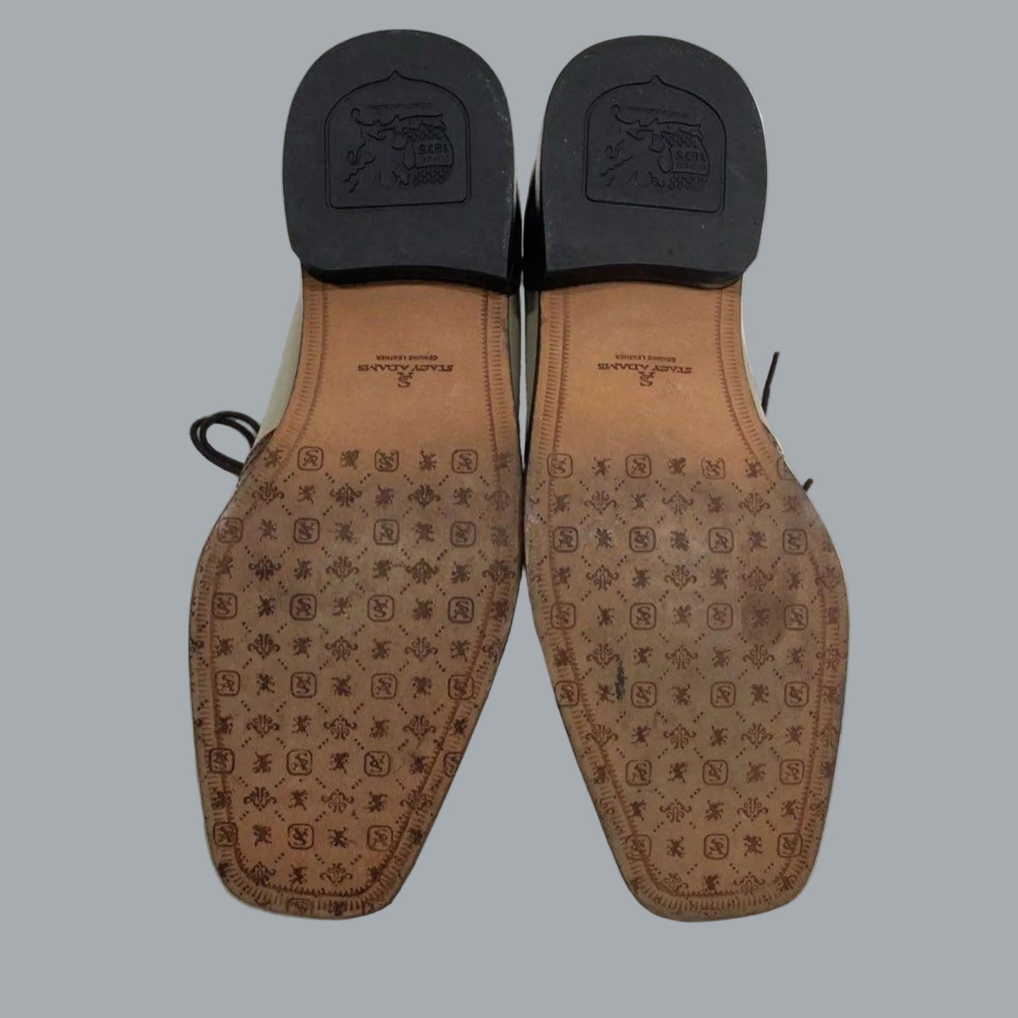 Stacy Adams Croc Embossed Two-Tone Dress Shoes 8.5 Beige Brown Oxford