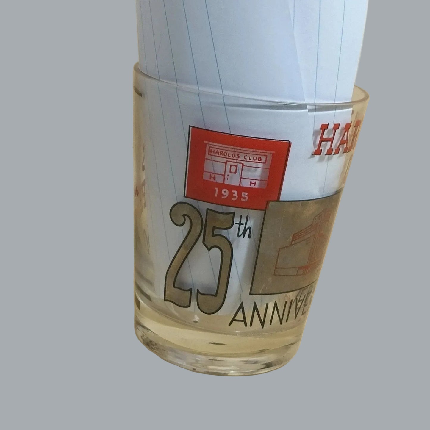 Harolds Club Reno 25th Anniversary 1960 Souvenir Glass “I Was There”
