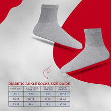 Load image into Gallery viewer, Diabetic Ankle Socks Non-Binding Circulatory Cushion Cotton 12 Pairs Grey 9-11
