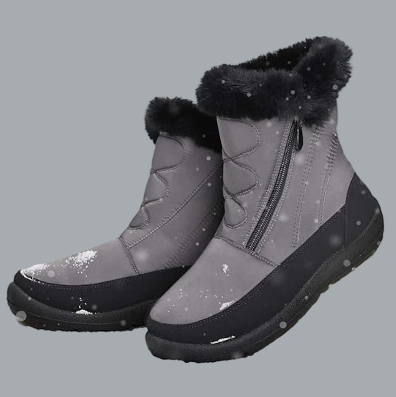 Snow Warm Ankle Boots Waterproof Outdoor Slip On Fur Lined Anti-Slip Zipper 9.5