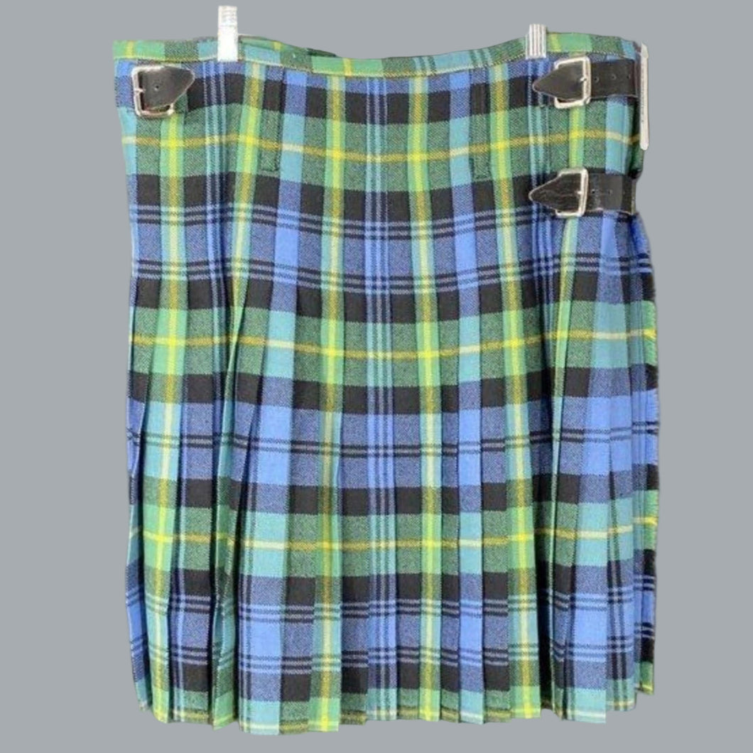 GEOFFREY TAILOR HIGHLAND CRAFTS MENS BLUEGREEN TARTAN PLAID WOOL KILT NO SZ