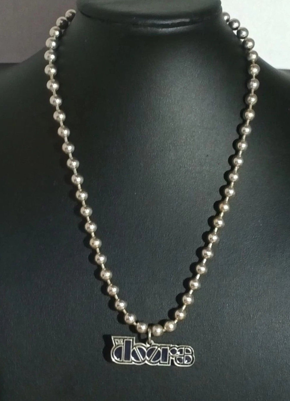 The Doors Necklace ©2003 Doors Music Company Logo Pendant Ball Chain Y2K