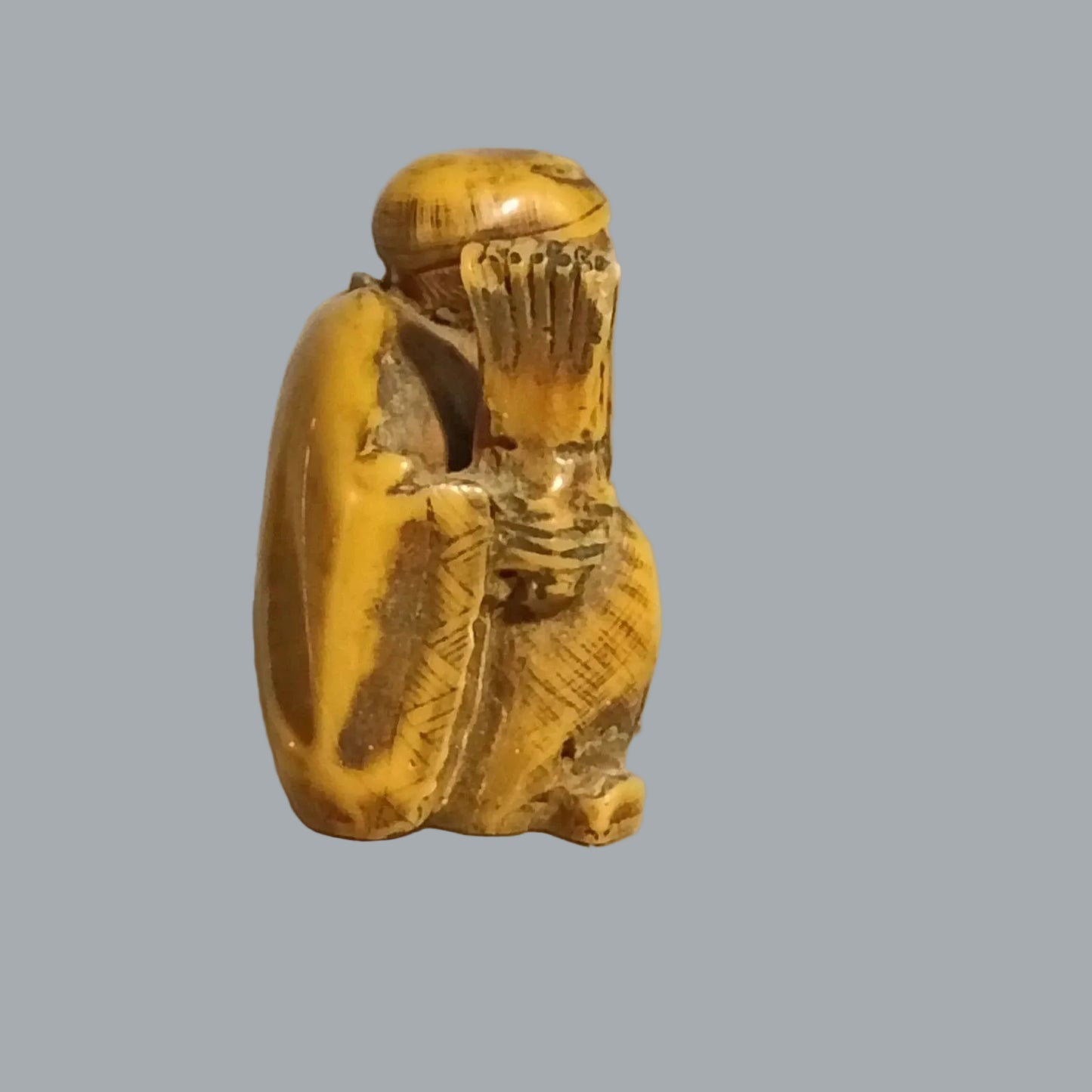 Vintage Asian Netsuke Style Double Face Elder Miniature 1.5"