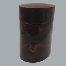 Load image into Gallery viewer, Vintage Japanese Lacquer Nesting Boxes Set - 6&quot;, 5&quot;, 4&quot; Red &amp; Black Marbled Jars
