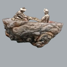 Load image into Gallery viewer, Handcrafted Agate Geode Diorama with Pewter Miner Figures
