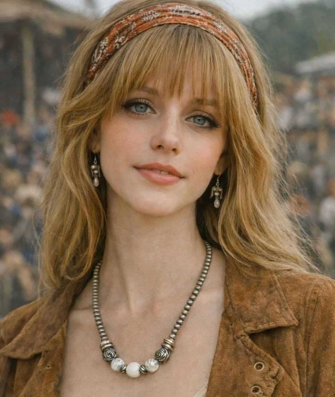 Boho Metallic Bead Necklace 23" Silver Tone Accent Beads & White Beads