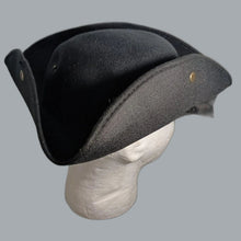 Load image into Gallery viewer, Pirate Hat Colonial Black Tricorn snaps hat
