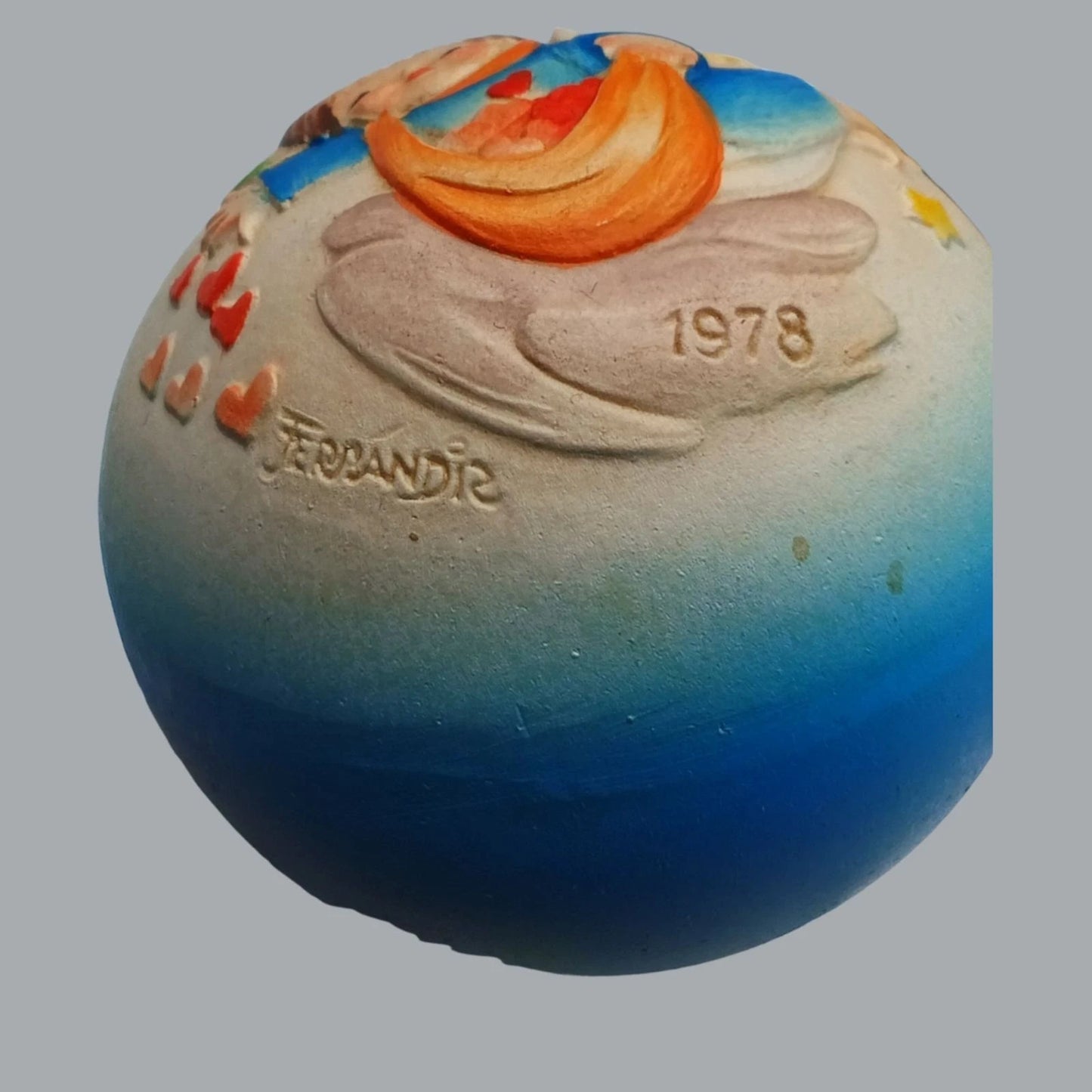 Vintage ANRI Italy Angel Music Box Ornament on Stand AS IS (Music is Sporadic)