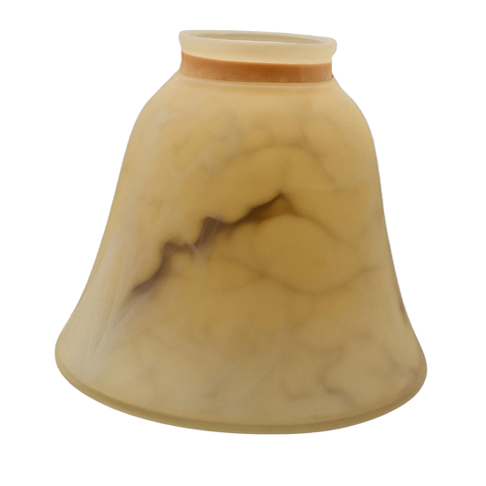 4 Vintage Amber Alabaster Slag Glass Lamp Shades – Bell Vanity Light Set