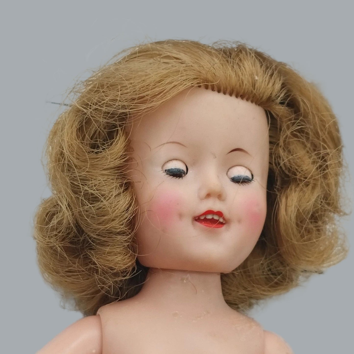 Ideal ST-12-N Shirley Temple 12" Sleepy-Eye Open Mouth Vinyl Doll – No Clothes
