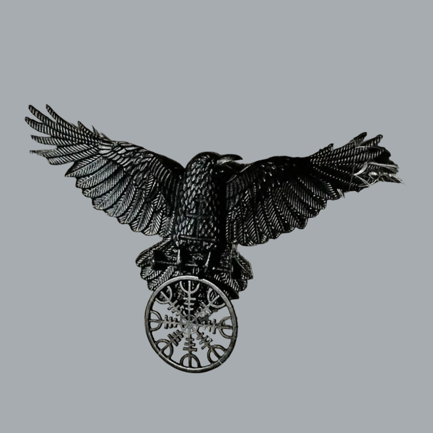 Viking Crow Hairpin - Matte Black Raven Hair Clip Gothic Norse Renaissance Faire