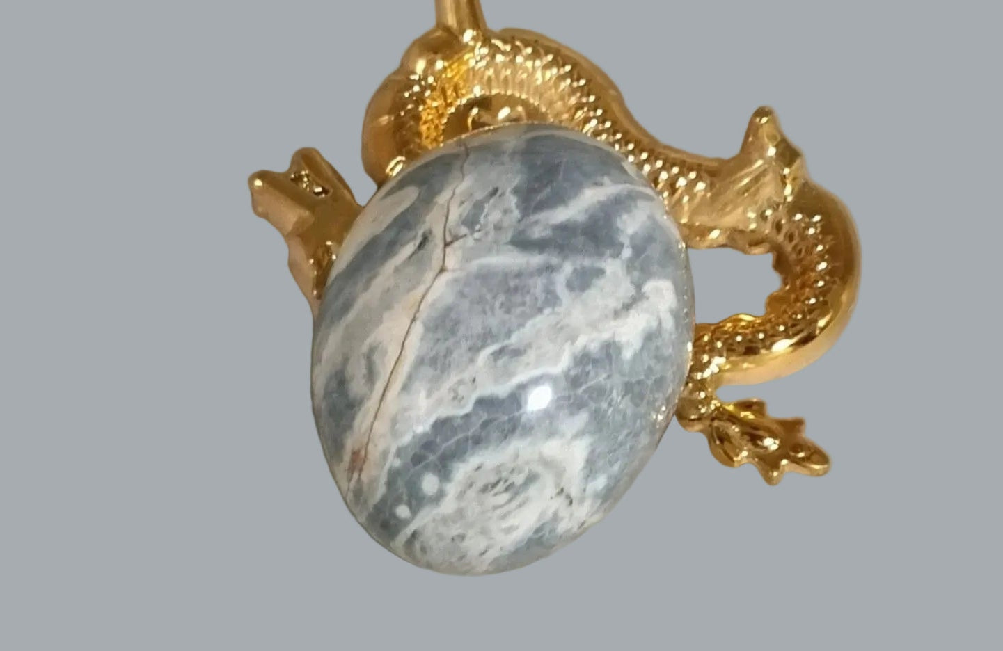 3" Polished Natural Stone Egg Gray White Red Stone