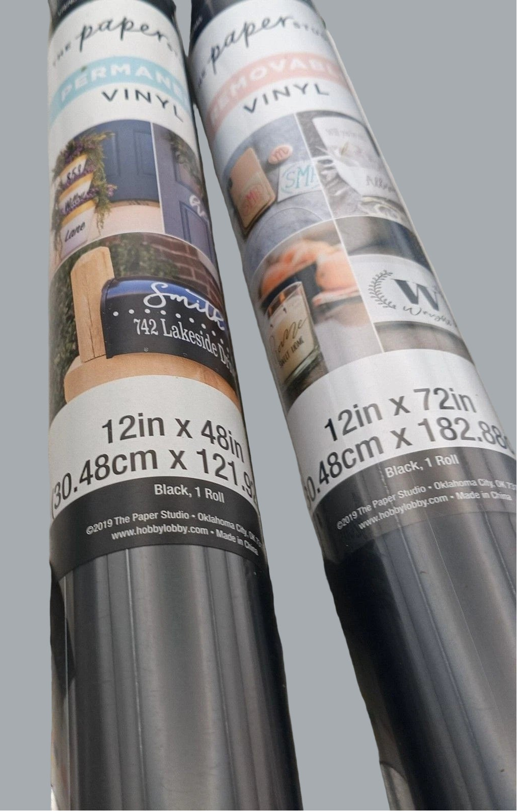2 Paper Studio Vinyl Rolls 1 Black Permanent 12