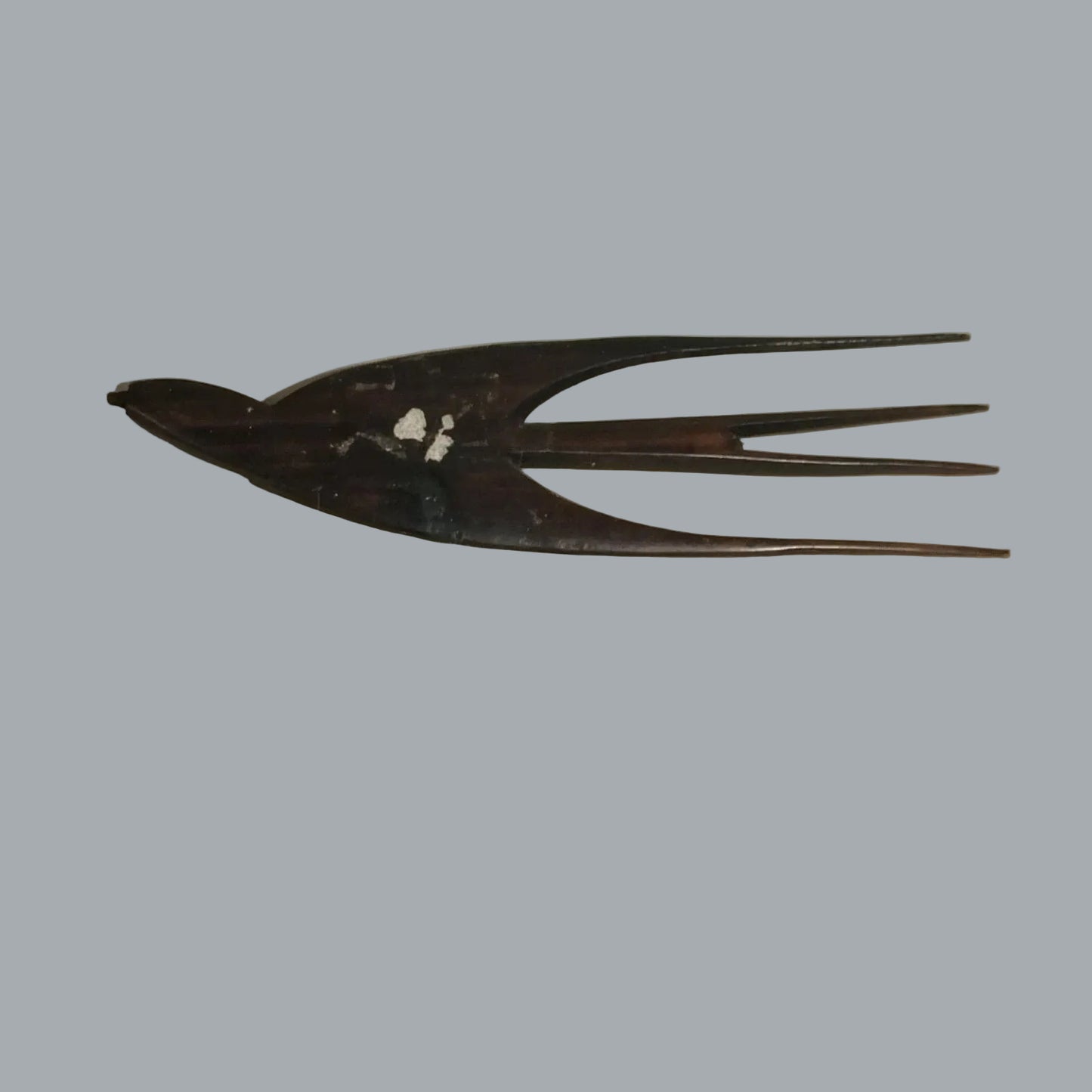 Carved Wooden 7” Bird Hair Comb Pick Tribal Folk Art Style