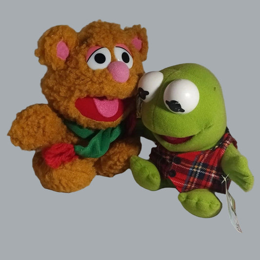 1988 McDonalds Muppet Babies Baby Fozzie Bear & Kermit Plush Toys