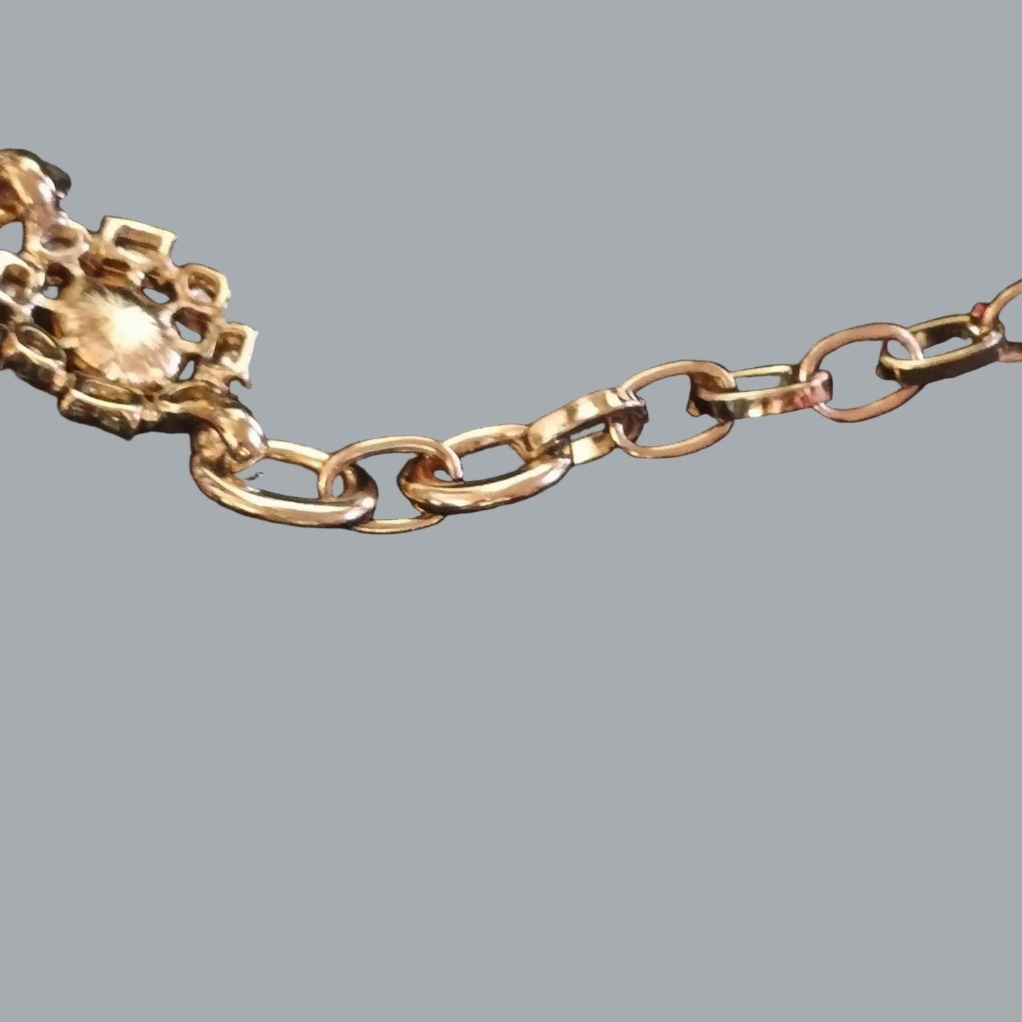 Banana Republic Gold Tone Navy Yellow Crystal Statement Necklace BR