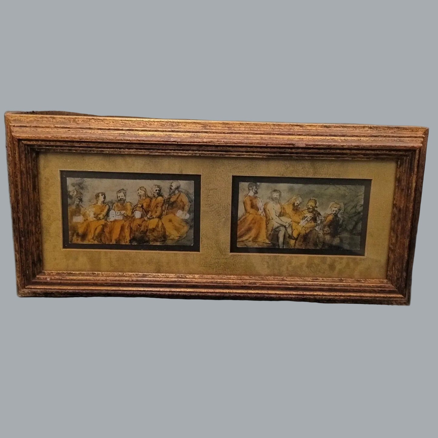 Vintage Sahadi Interiors Framed Double Print Wall Art 14x7 Toledo Ohio