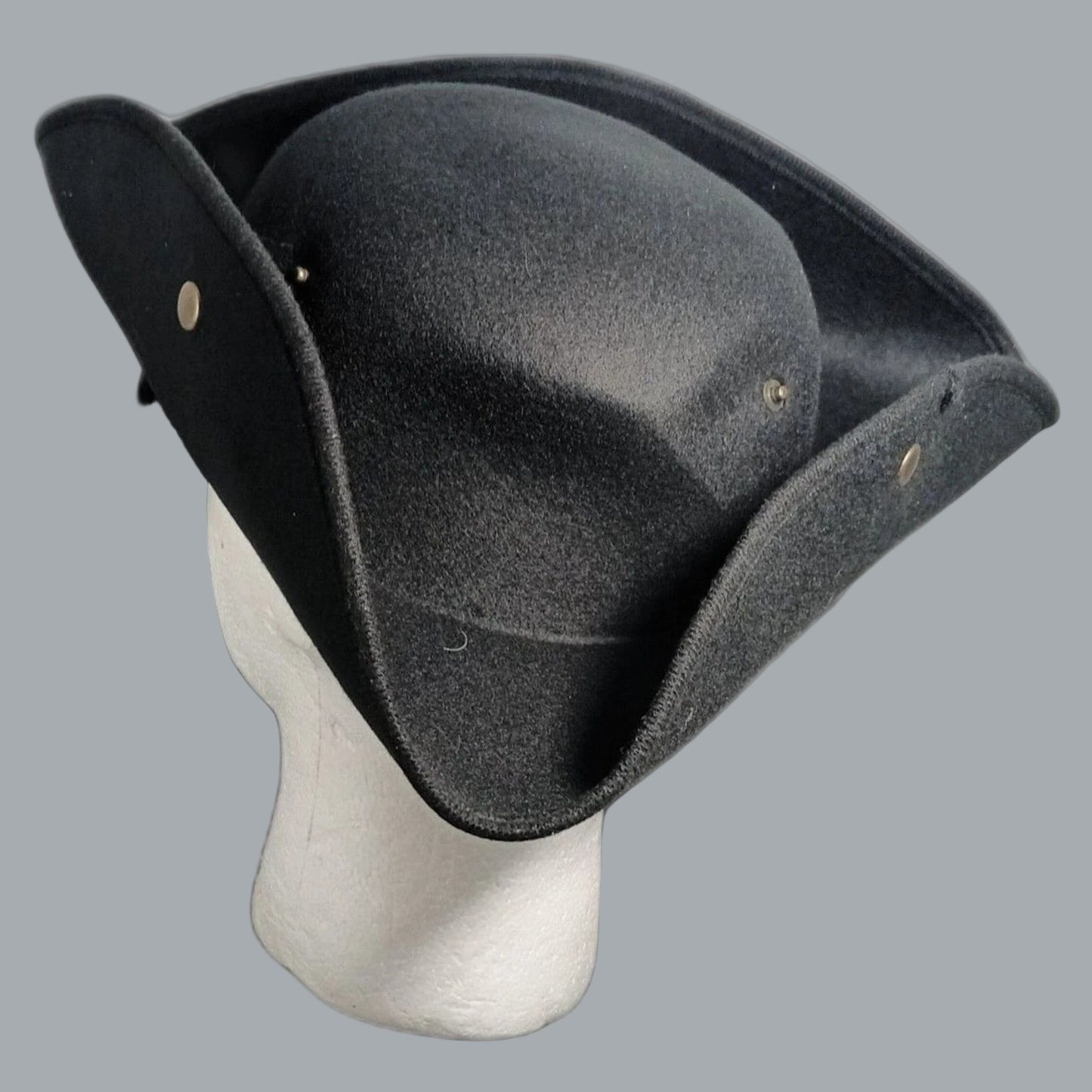 Pirate Hat Colonial Black Tricorn snaps hat