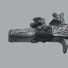 Load image into Gallery viewer, Vintage Plaster Flintlock Pistol Hand-Painted Ornate Wall Display Prop 7.5&quot; MCM
