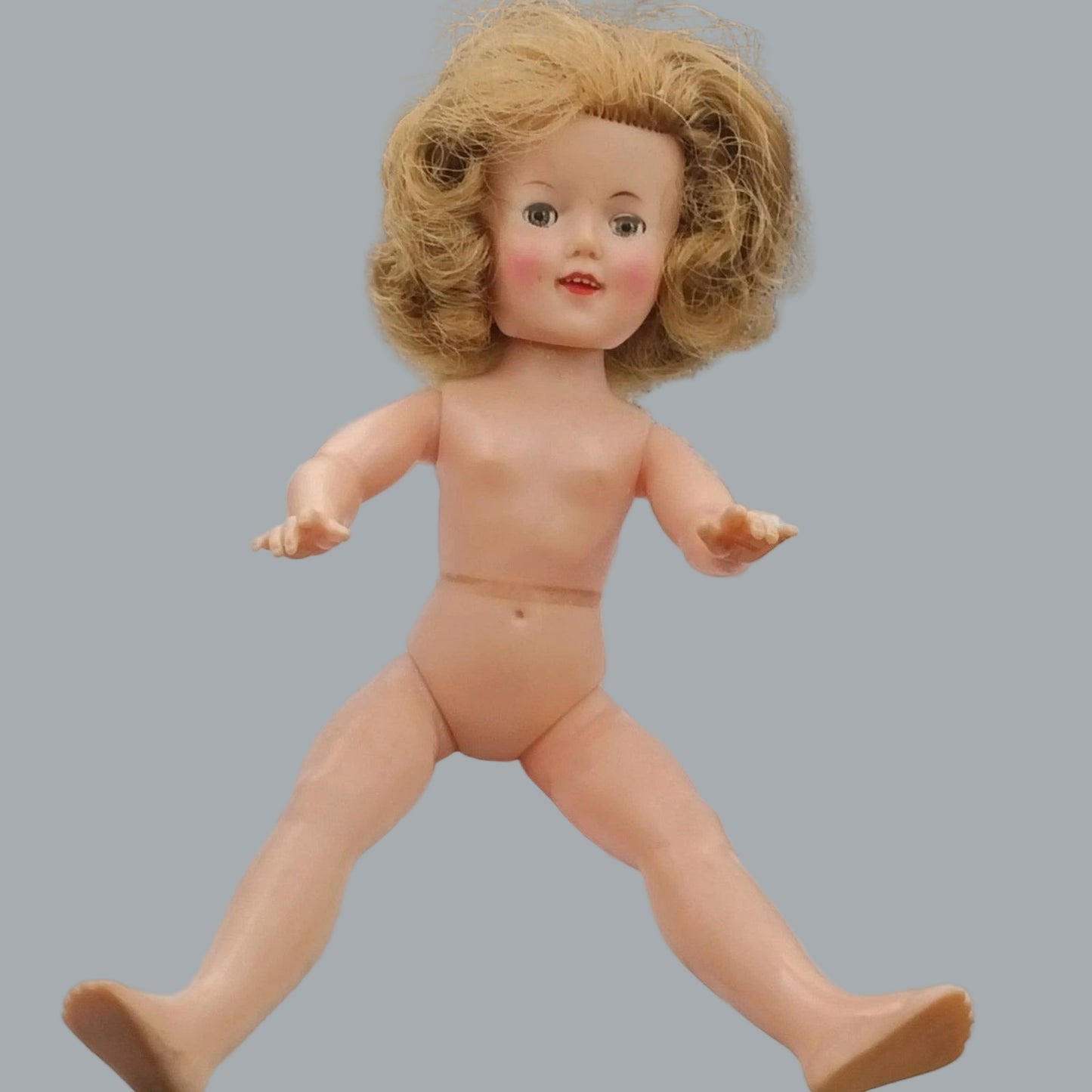Ideal ST-12-N Shirley Temple 12" Sleepy-Eye Open Mouth Vinyl Doll – No Clothes