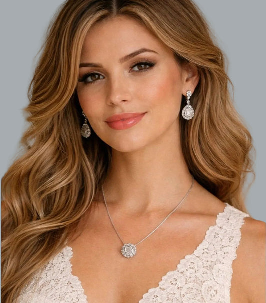 Lane Bryant Silvertone Pave Rhinestone Ball Pendant Necklace 20" + Ext