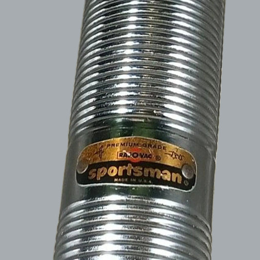 Vintage Ray-O-Vac Sportsman Chrome Ribbed Flashlight 9.5” Hanging Ring