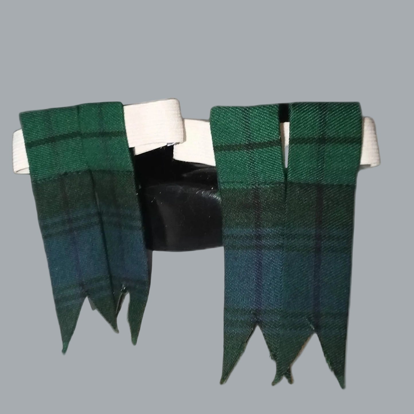 Black Watch Tartan Tam O’Shanter Hat + Kilt Hose Flashes Garter Set