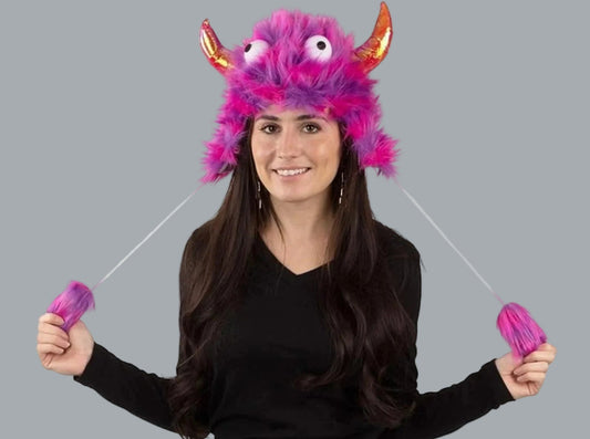 Monster Hat Costume Crazy Funny Hat Monster Birthday Party Fuchia OS