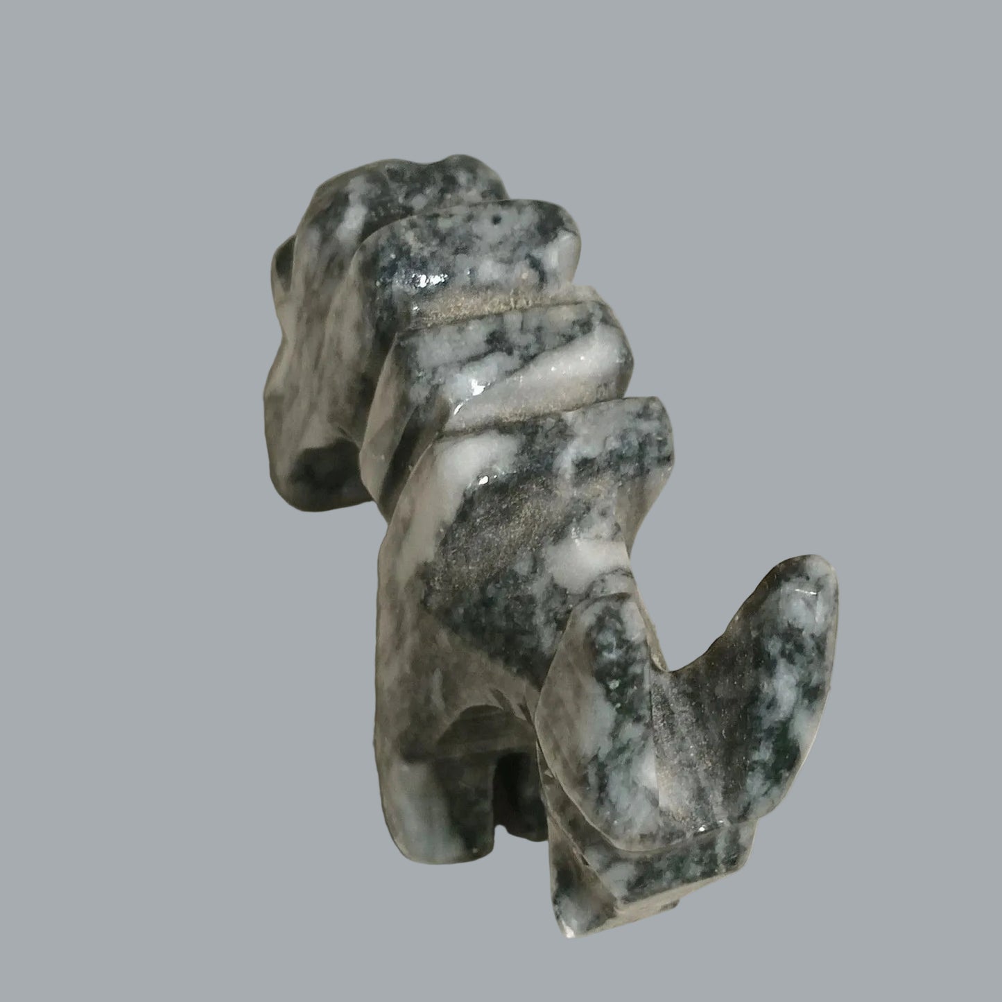 Vintage Hand Carved Stone Donkey Figurines Pair Gray & White