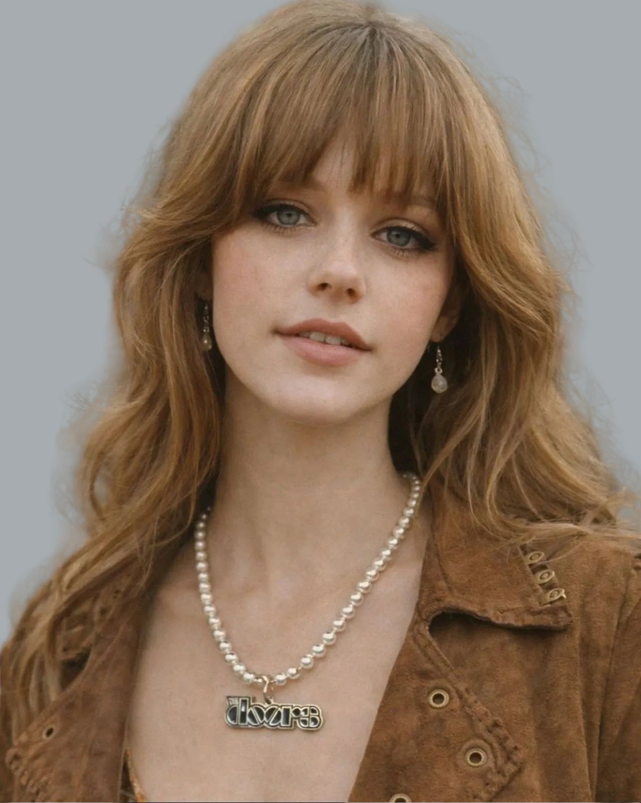 The Doors Necklace ©2003 Doors Music Company Logo Pendant Ball Chain Y2K