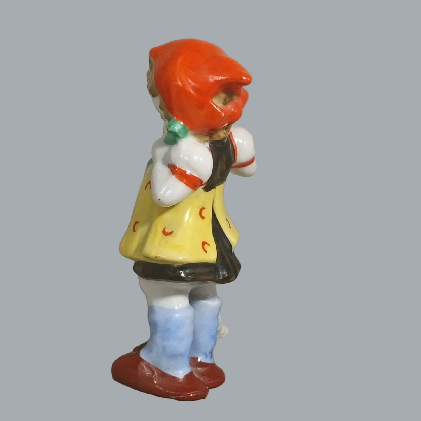 Vintage Japan Porcelain Girl Feeding Goose Figurine 5.5" Child & Duck