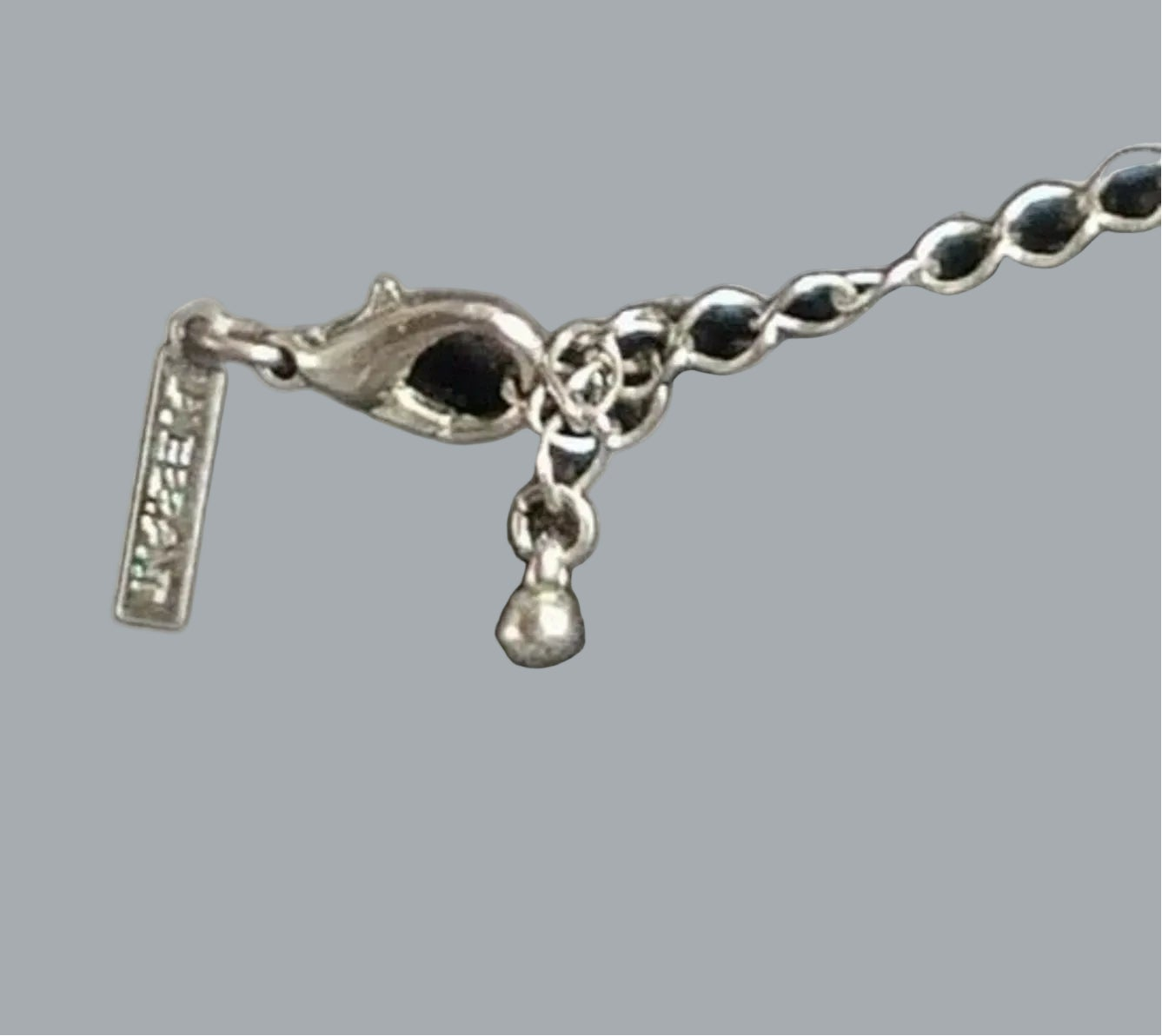 Lane Bryant Silvertone Pave Rhinestone Ball Pendant Necklace 20" + Ext