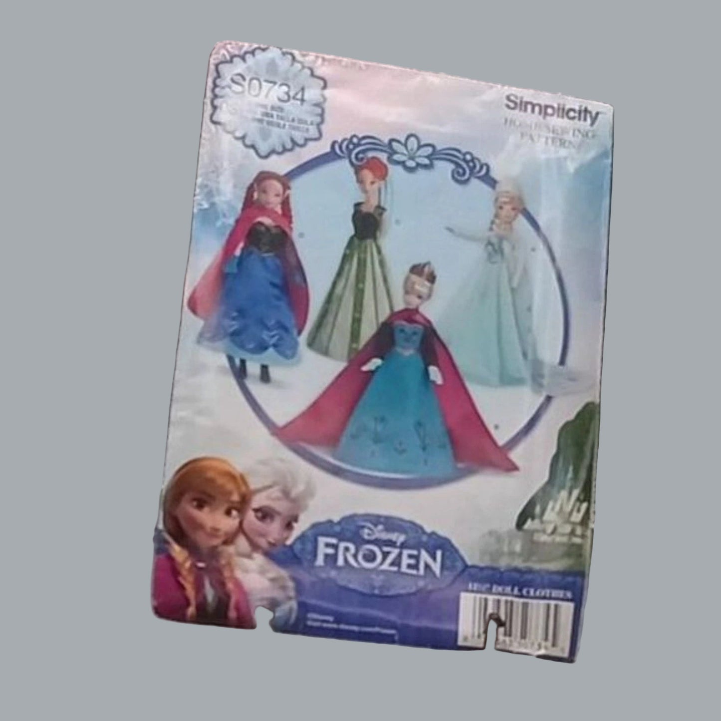 Simplicity S0734 Disney Frozen Doll Clothes Sewing Pattern Uncut OOP Anna Elsa