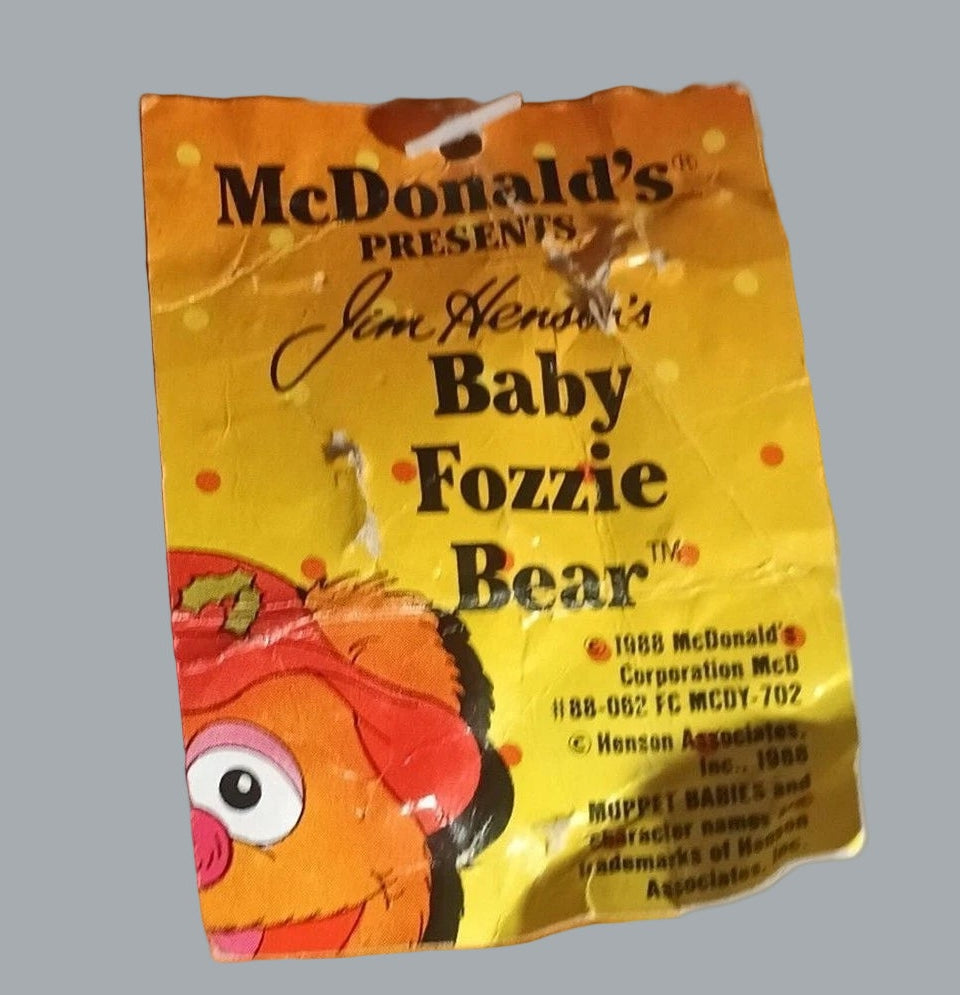 1988 McDonalds Muppet Babies Baby Fozzie Bear & Kermit Plush Toys